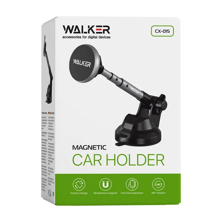 Автотримач магнітний WALKER пластик телескопічний сірий