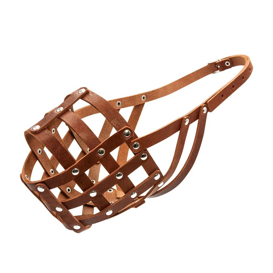 Намордник кожаный №5 11х40 см коричневый для собак CoLLaR