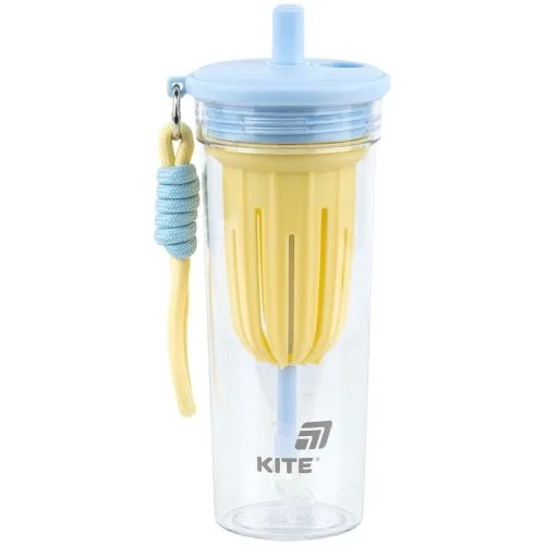 Склянка для води Kite 650 мл жовто-блакитна.