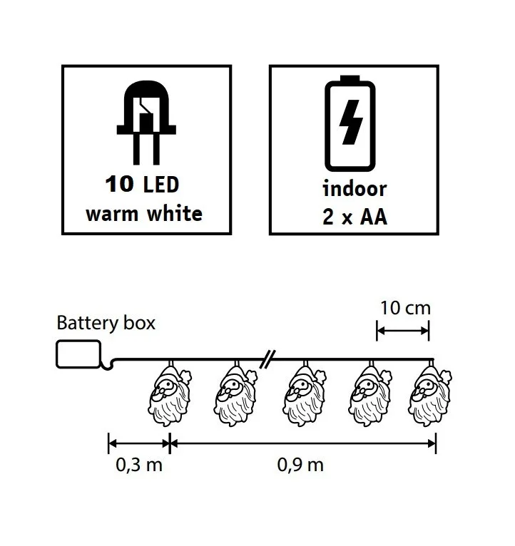 Гірлянда-струна Luca Lighting 1,2 м 10 LED теплий білий