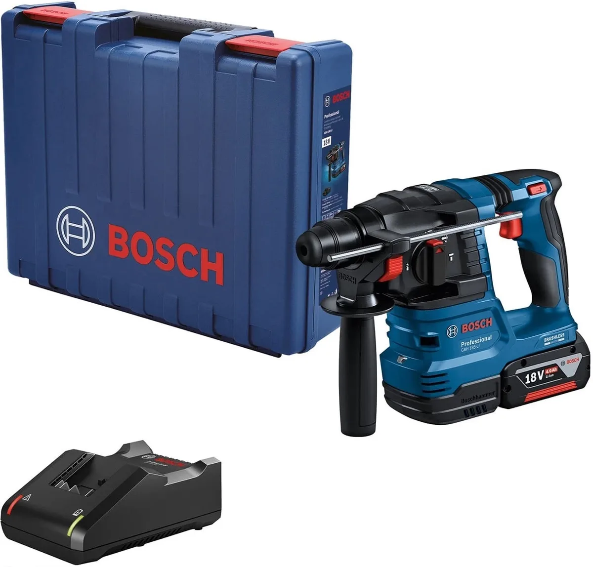 Акумуляторний перфоратор Bosch Professional GBH 185-LI SDS-Plus 18В, 1x4А·год, 1.9Дж, вага 2.3кг.