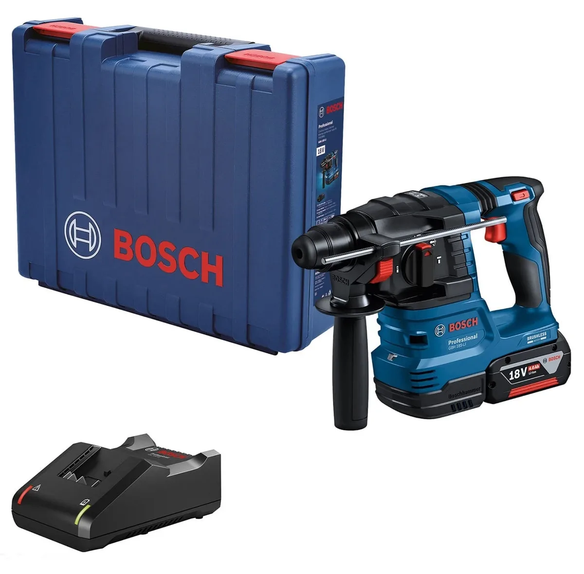 Акумуляторний перфоратор Bosch Professional GBH 185-LI SDS-Plus 18В, 1x4А·год, 1.9Дж, вага 2.3кг.