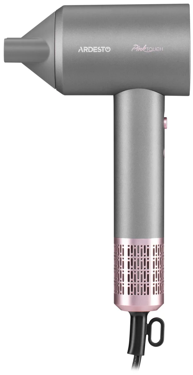 Фен ARDESTO Pink Touch 1600 Вт 2 скорости 3 режима ионизация серо-розовый