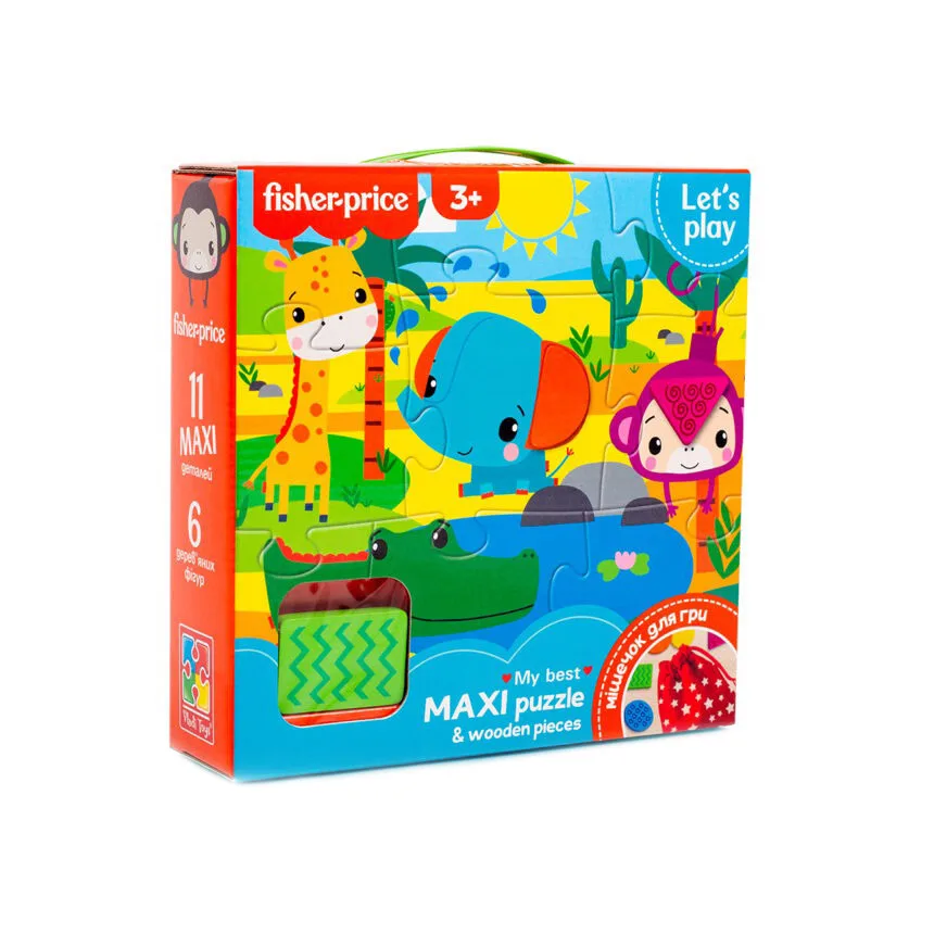 Дитячі пазли Vladi Toys дерев'яні 11 деталей багатоколірні