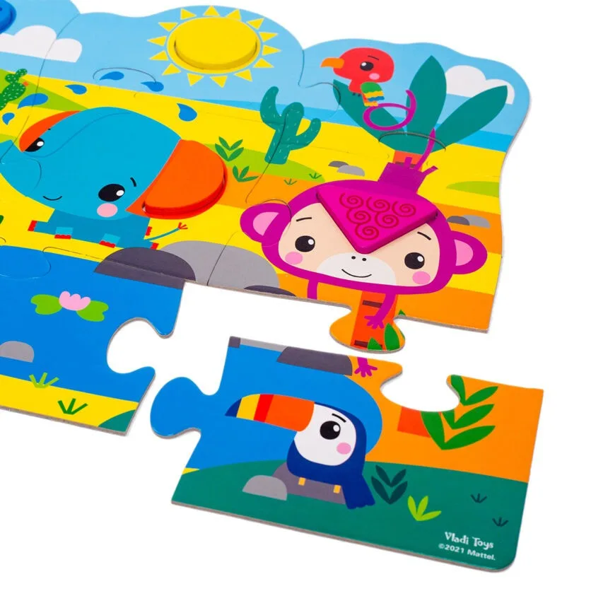 Дитячі пазли Vladi Toys дерев'яні 11 деталей багатоколірні