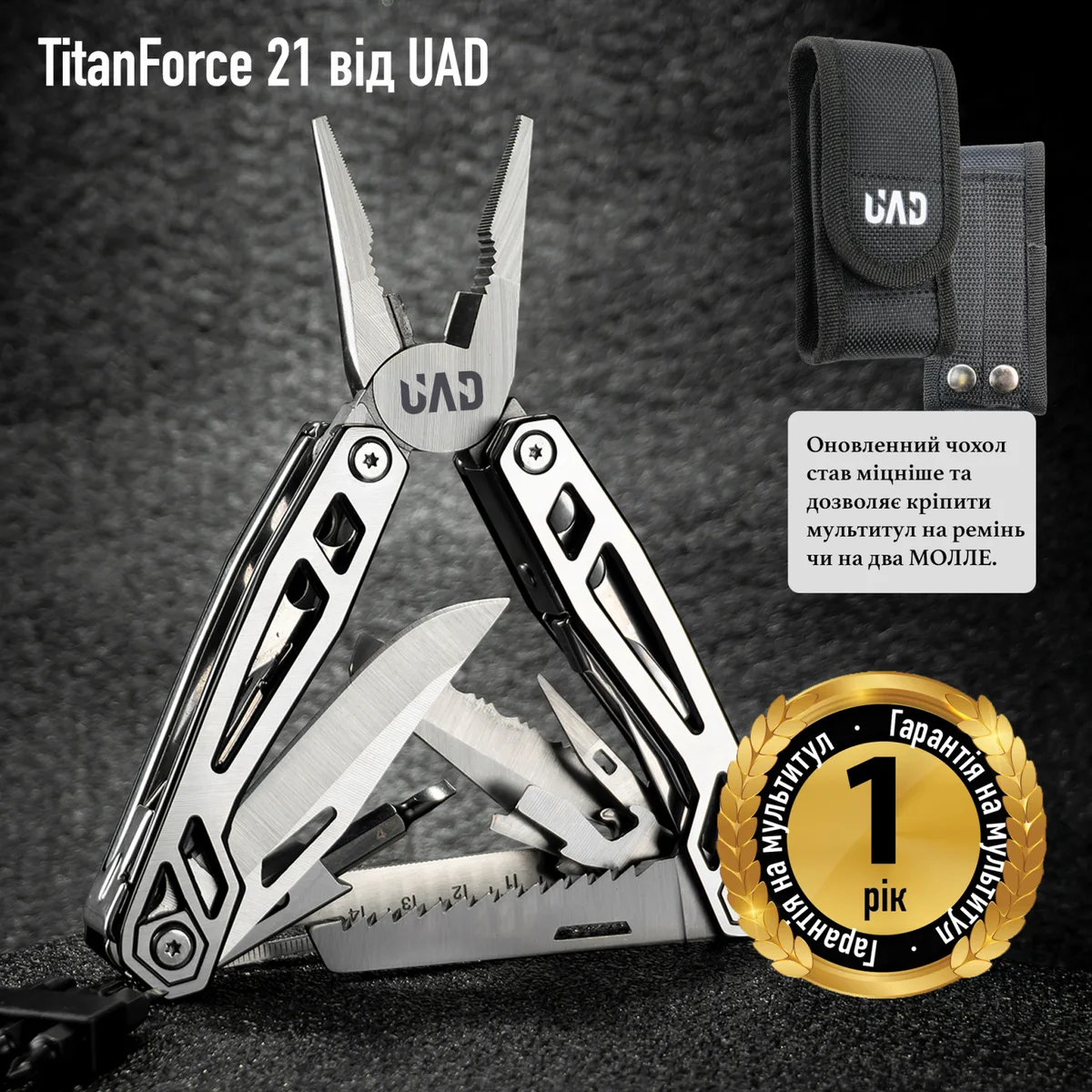 Мультитул UAD TitanForce 21 420 Сталь Сталевий 335 г