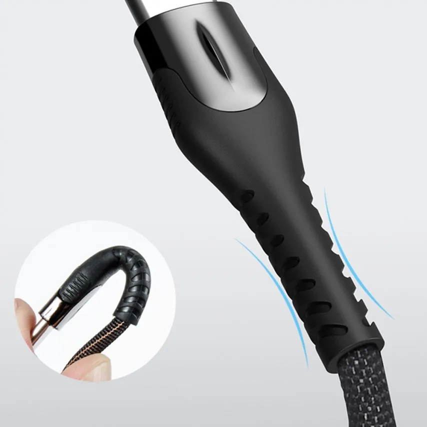 Кабель USB Type-C 1м тканинний чорний XO Quick Charge 2.4A