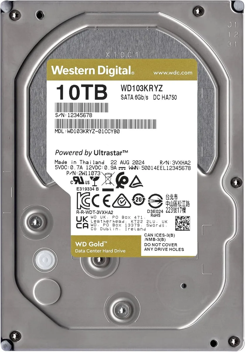 Жесткий диск WD 10TB 3.5" 7200 512MB SATA Gold