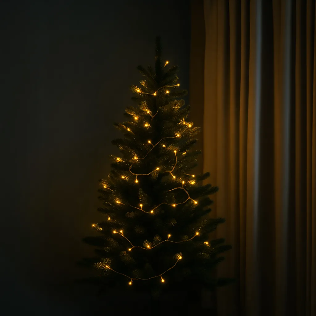 Новорічна гірлянда світлодіодна 10 м жовта чорний провід 120 LED