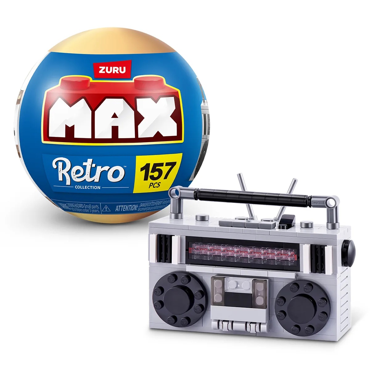 Конструктор Max полімерний 12,5х30х37,5 см серія Retro Касетний магнітофон 157 деталей