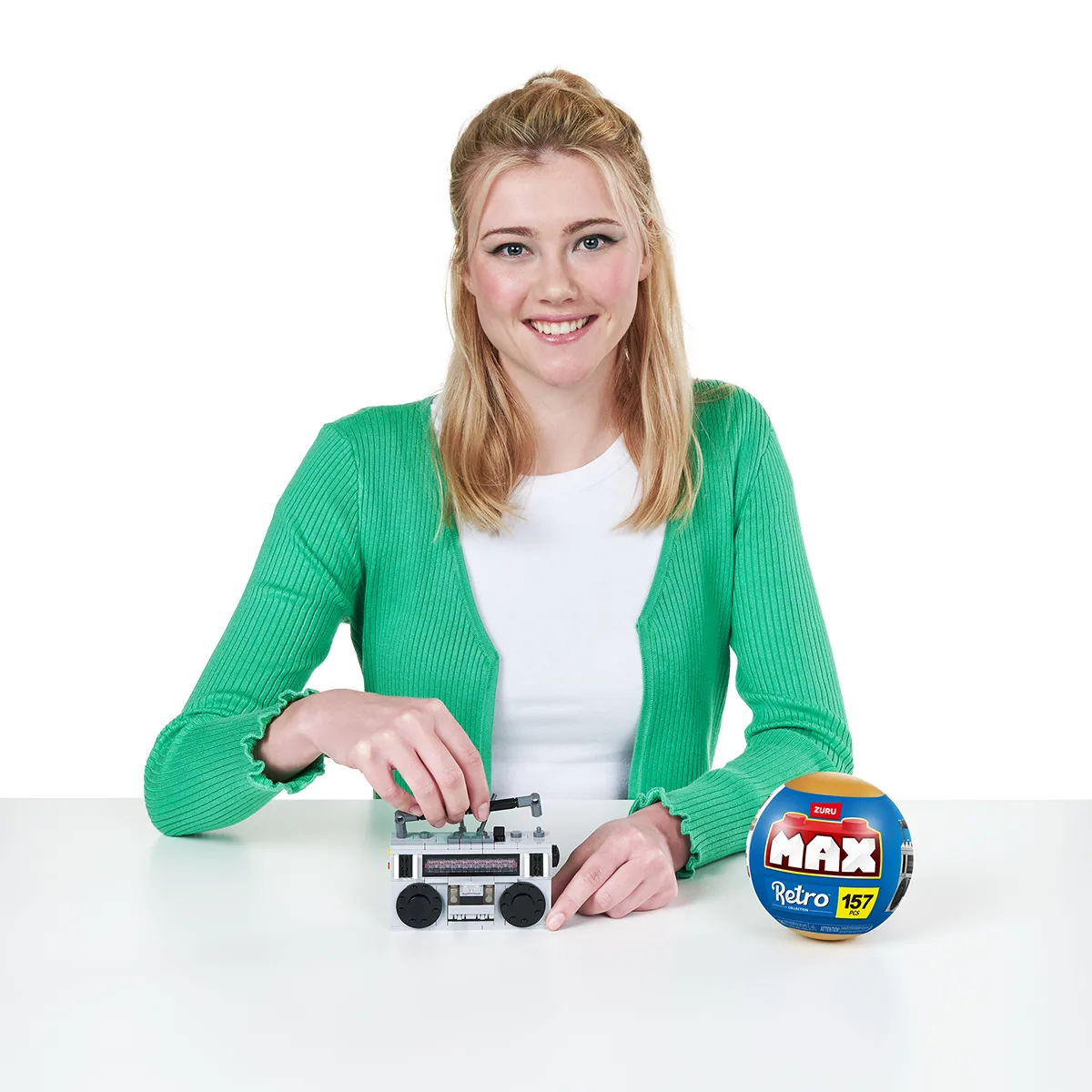 Конструктор Max полімерний 12,5х30х37,5 см серія Retro Касетний магнітофон 157 деталей