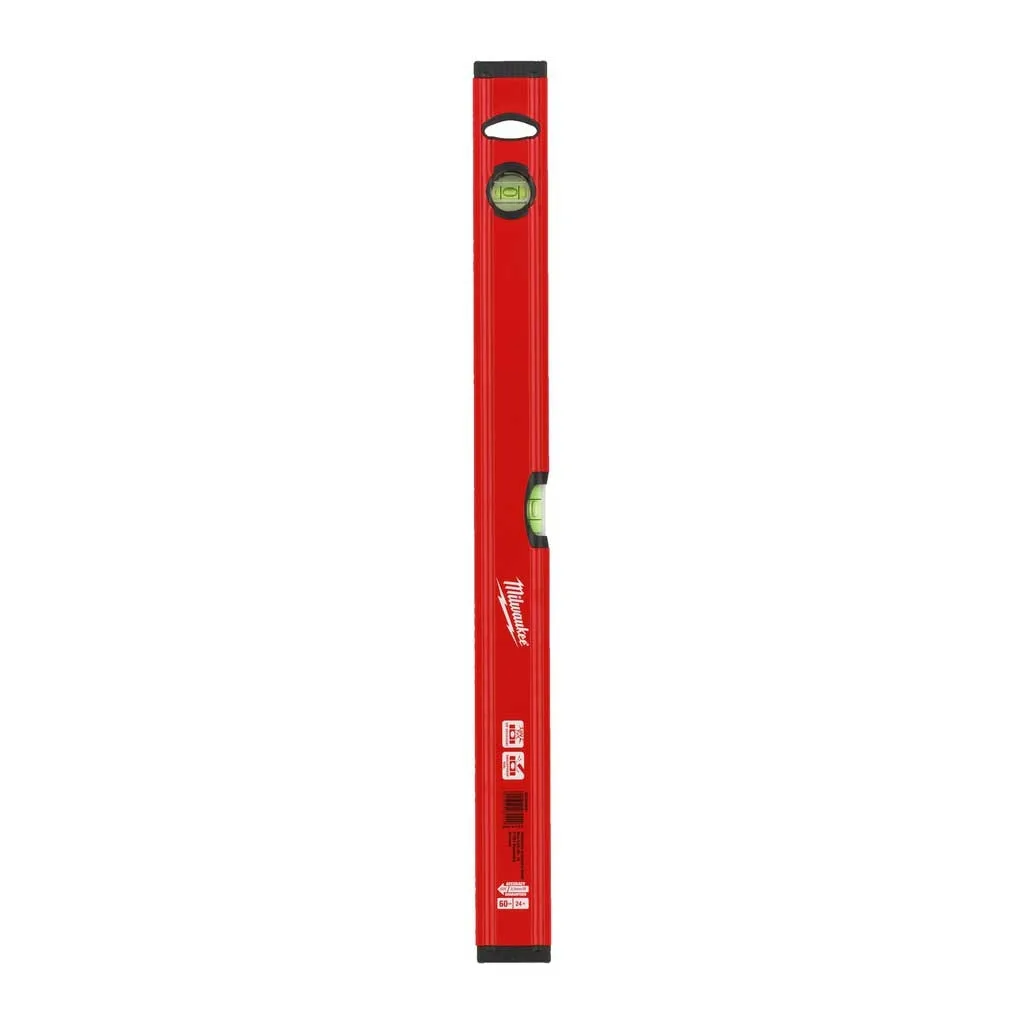 Рівень Milwaukee Slim Box, 60 см, 2 бульбашки, алюмінієвий корпус.