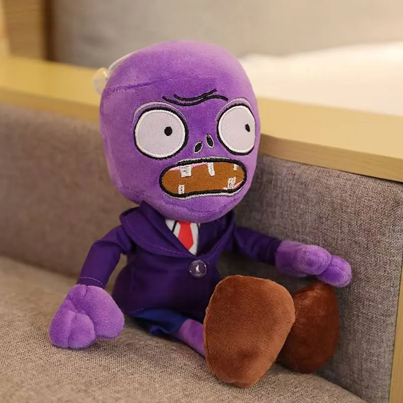 М'яка іграшка Зомбі 50 см плюшева бавовна фіолетова для дітей Plants vs Zombies