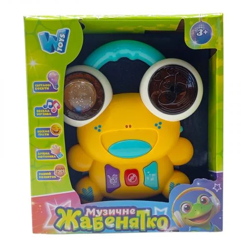 Музичний жабеня Wtoys з українським озвученням для дітей 1-3 роки різнокольоровий