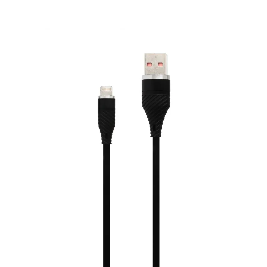 Кабель USB Lightning 2м TPE черный
