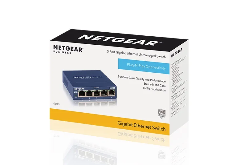 Комутатор NETGEAR GS105GE 5xGE, Некерований