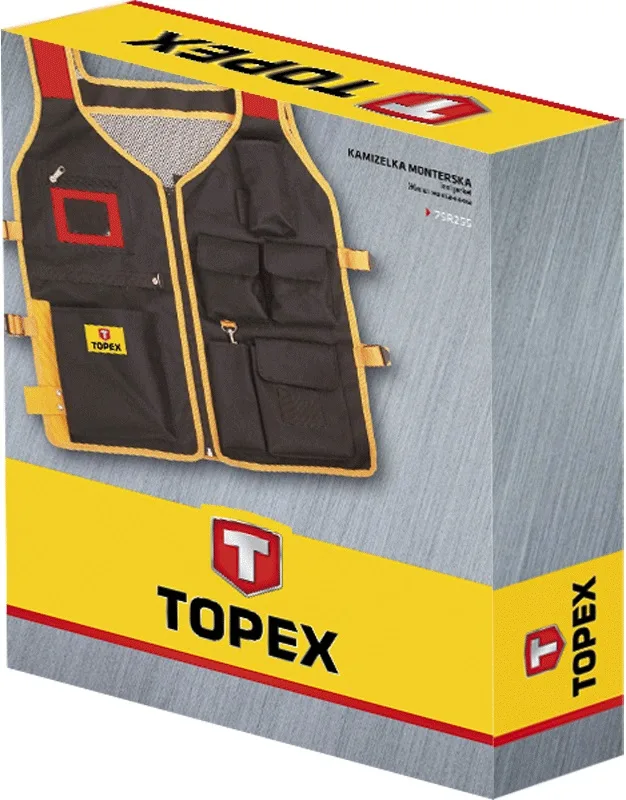 Жилет для інструменту TOPEX регульований на блискавці для будівельних робіт універсальний літній жилет