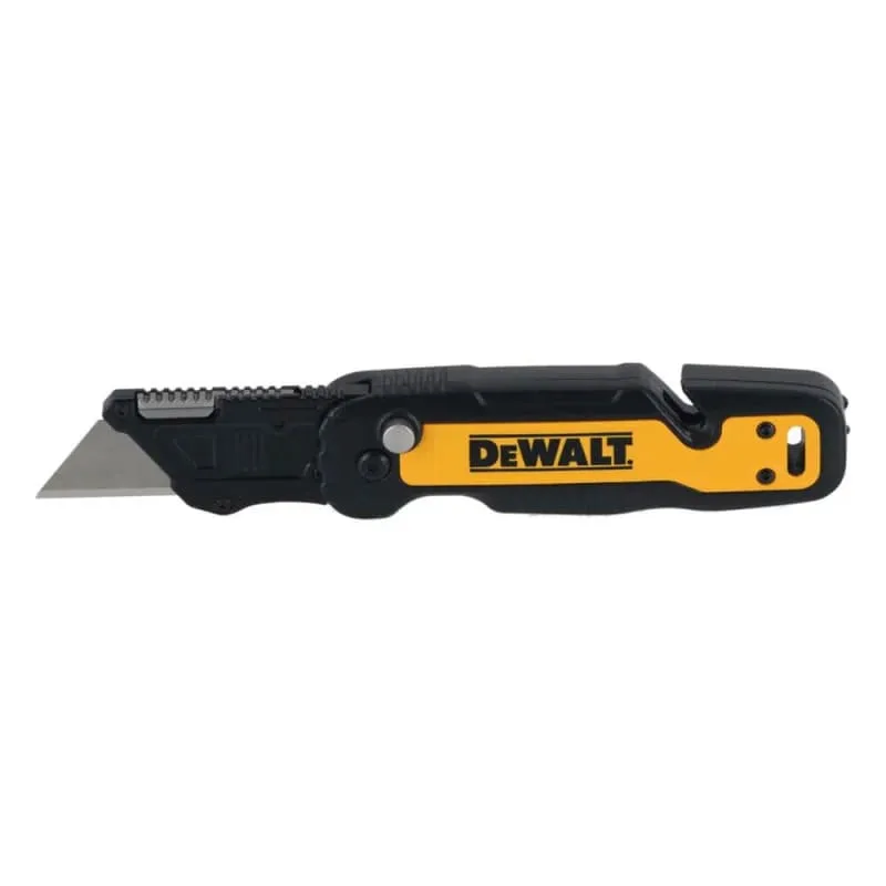 Складний трапецієподібний будівельний ніж DeWALT з фіксованим лезом, пластиковий корпус, 82 мм.