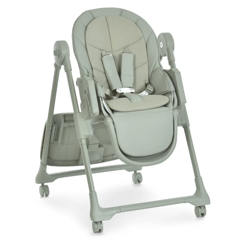 Дитячий стільчик для годування El Camino екокожа 86х58х111 см Nude Green