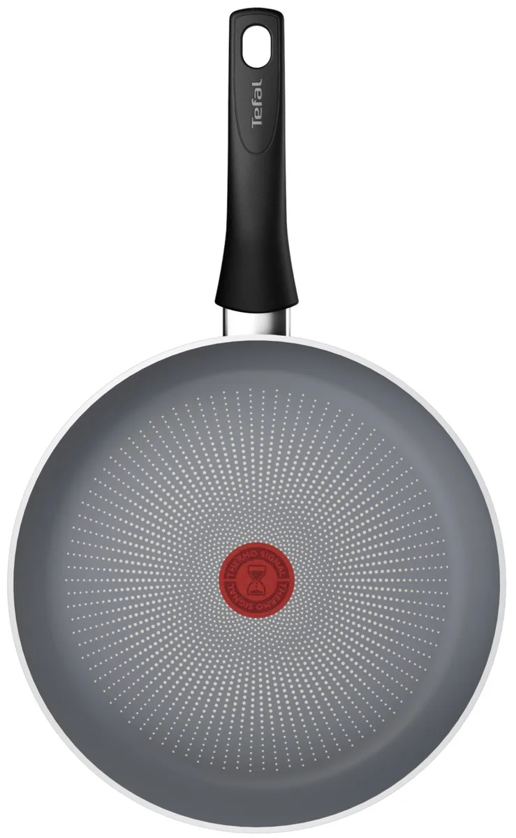 Сковорода Tefal Halo, діаметр 28 см, алюмінієва, з бакелітовою ручкою, сірого кольору.