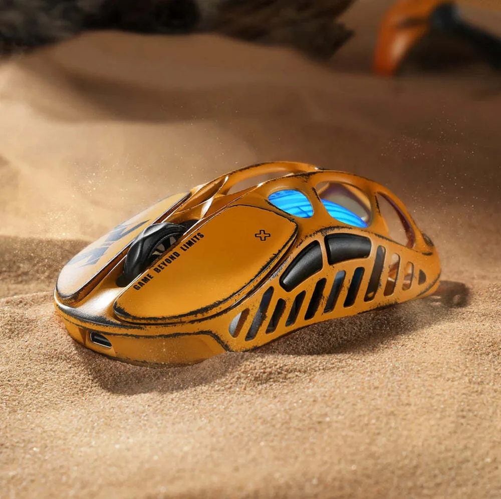 Миша GravaStar Mercury X, BT/WL/USB-A, RGB, Battle-Worn Yellow