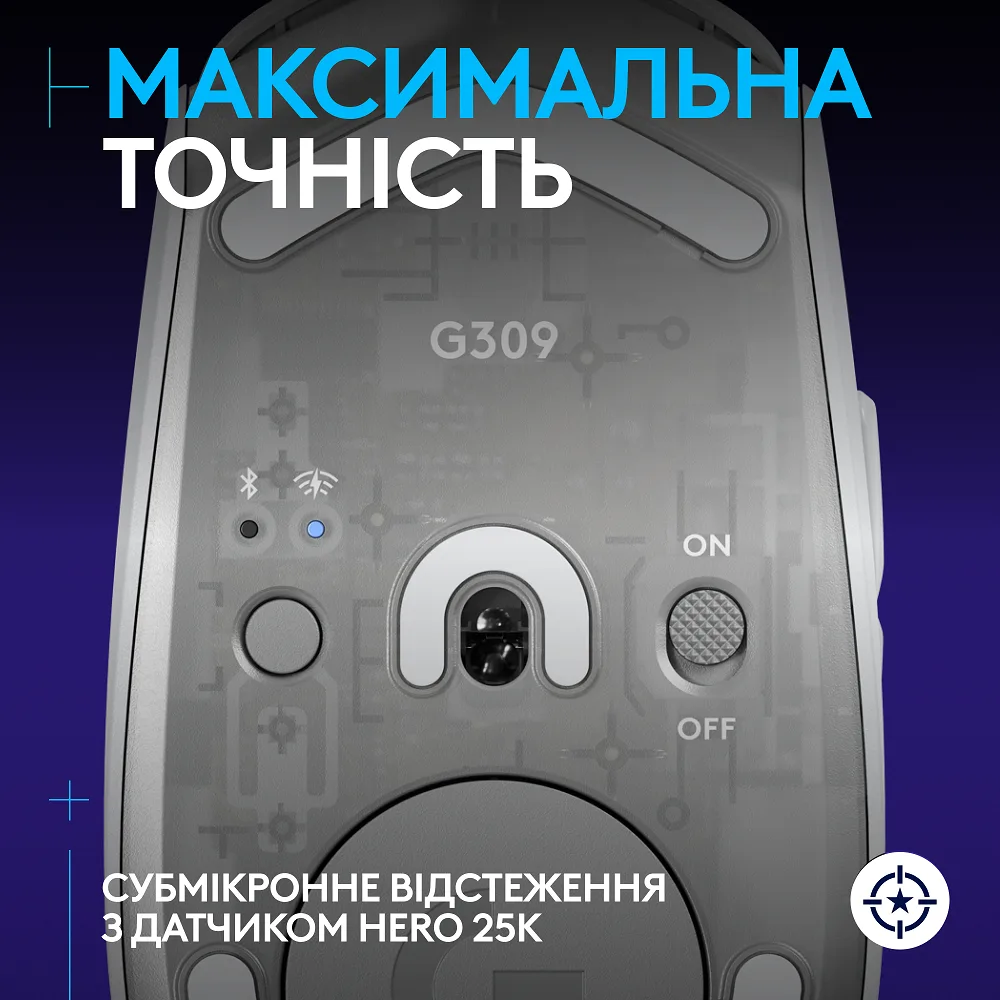 Миша Logitech оптична бездротова середня 68 г біла Bluetooth USB