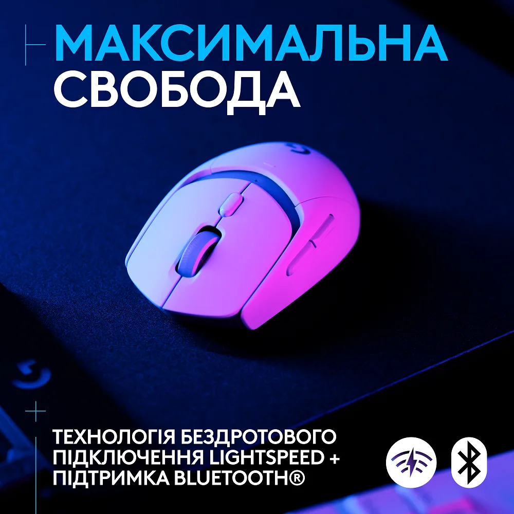 Миша Logitech оптична бездротова середня 68 г біла Bluetooth USB