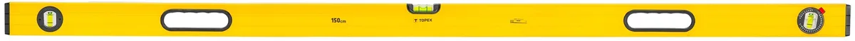 Рівень TOPEX 600 мм, 3 капсули, алюмінієвий, з отворами для зручного захоплення.