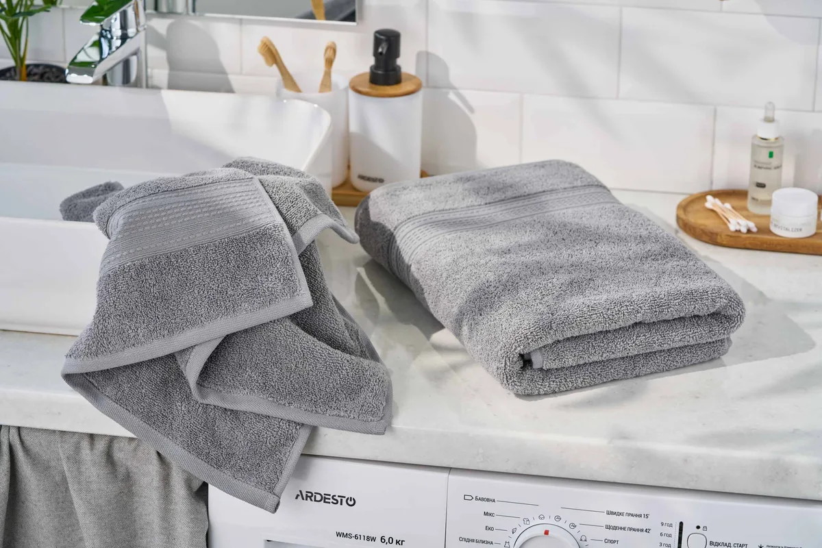 Рушник махровий ARDESTO SuperSoft 50х90см сірий 100% бавовна для ванни і сауни м'який
