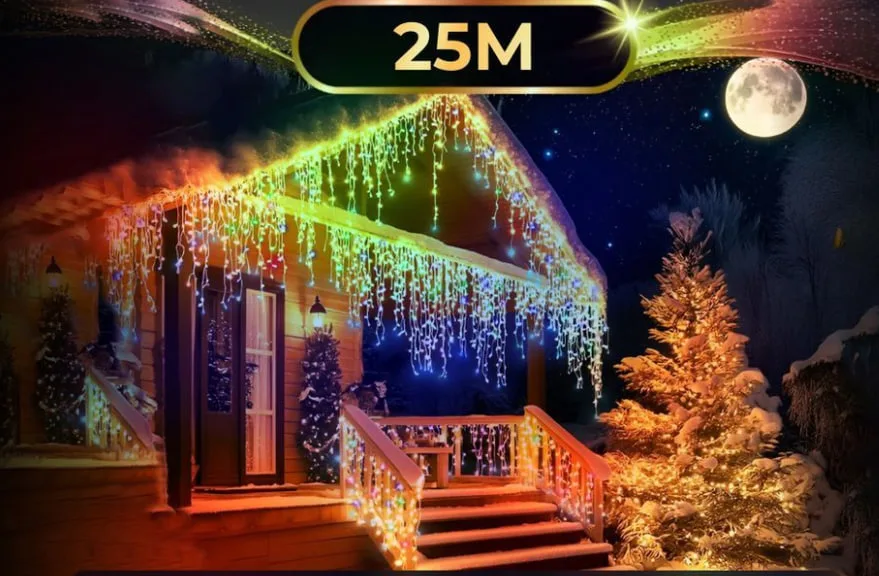 Вулична гірлянда Бахрома 25 м 405 LED Білий провід