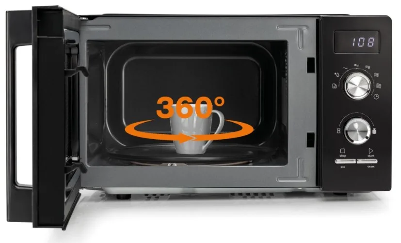 Мікрохвильова піч Gorenje соло 20 л чорна 800 Вт механічне керування