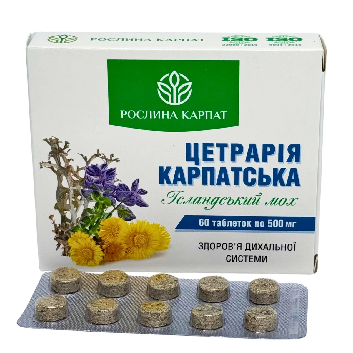 Цетрарія карпатська 60 таб. – природний засіб для дихання Рослина Карпат