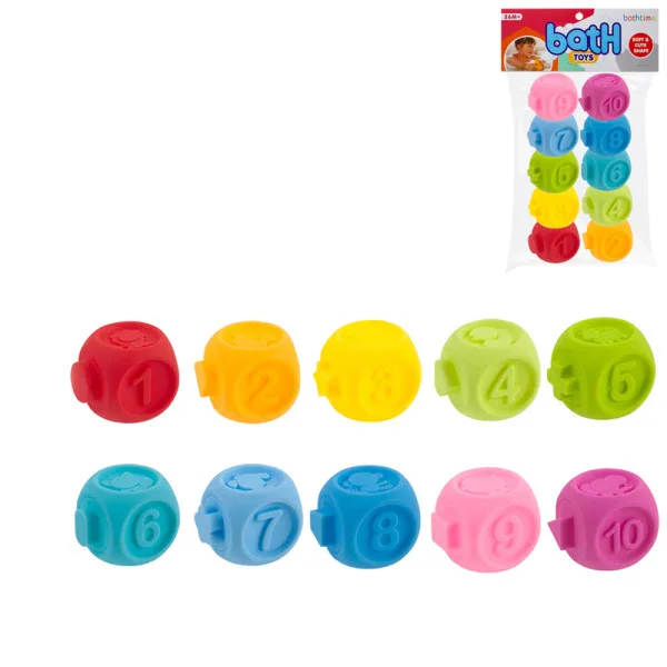 Набір іграшок для ванної BATH TOYS гума 31х5х17 см кольорові з цифрами