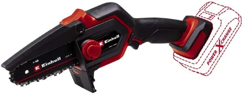 Акумуляторна ланцюгова пила Einhell GE-PS 18/15 Li BL - Solo PXC 18В, шина 158 мм, різ 125 мм, швидкість 4.8 м/с, вага 1.1 кг (без