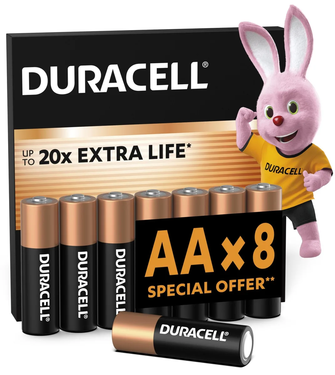 Лужні батарейки Duracell AA 8 шт 1,5 В