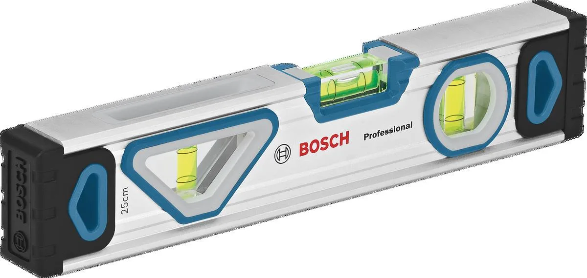 Рівень Bosch Professional 25 см, 3 бульбашки, алюмінієвий корпус.