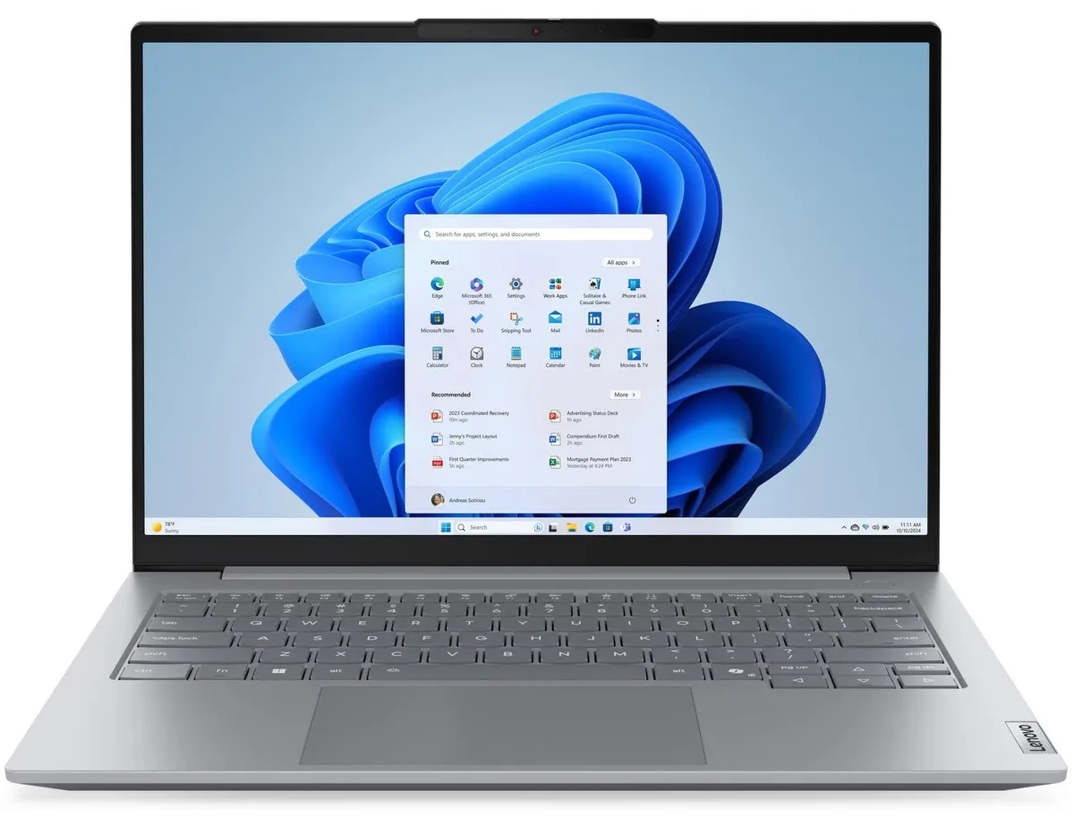 Ноутбук Lenovo 14 дюйм IPS сірий Intel i5 16GB SSD 512GB для бізнесу