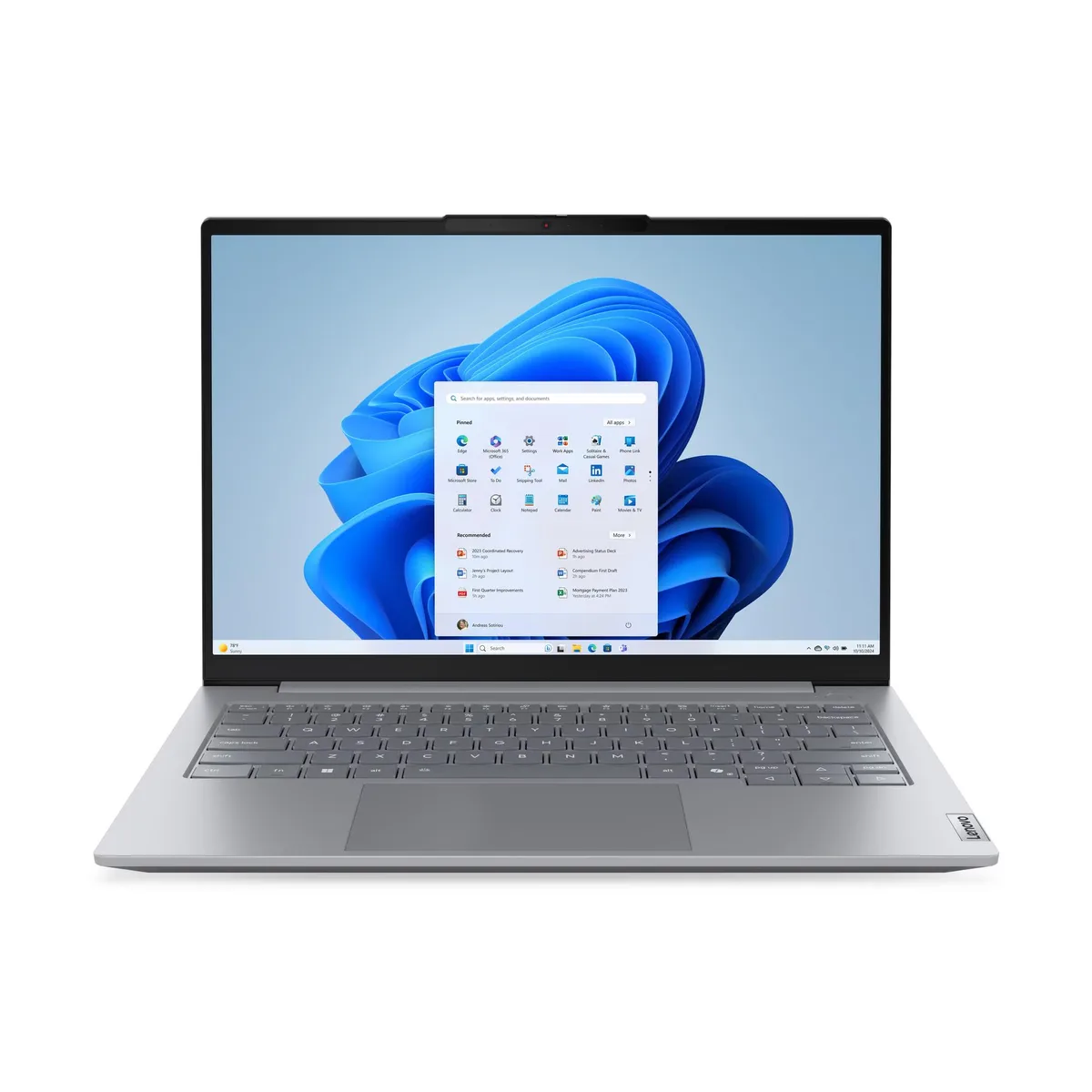 Ноутбук Lenovo 14 дюйм IPS сірий Intel i5 16GB SSD 512GB для бізнесу
