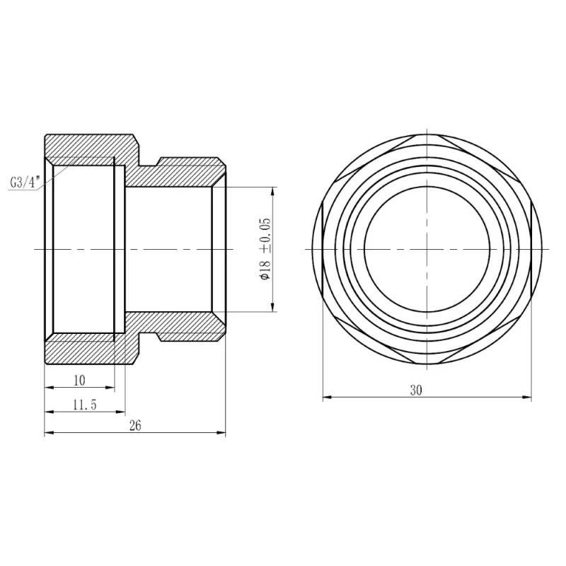 Муфта обтискна Forte 20x3/4" латунь нікельована для водопостачання
