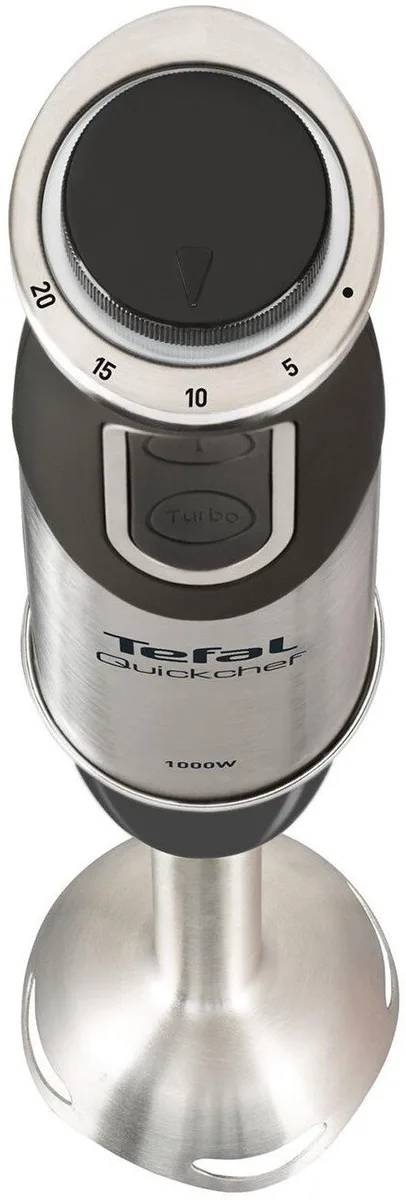 Блендер Tefal заглибний Quickchef 1000Вт, 2в1, чаша 500 мл, подрібнювач 500 мл, нержавіюча сталь, чорний.