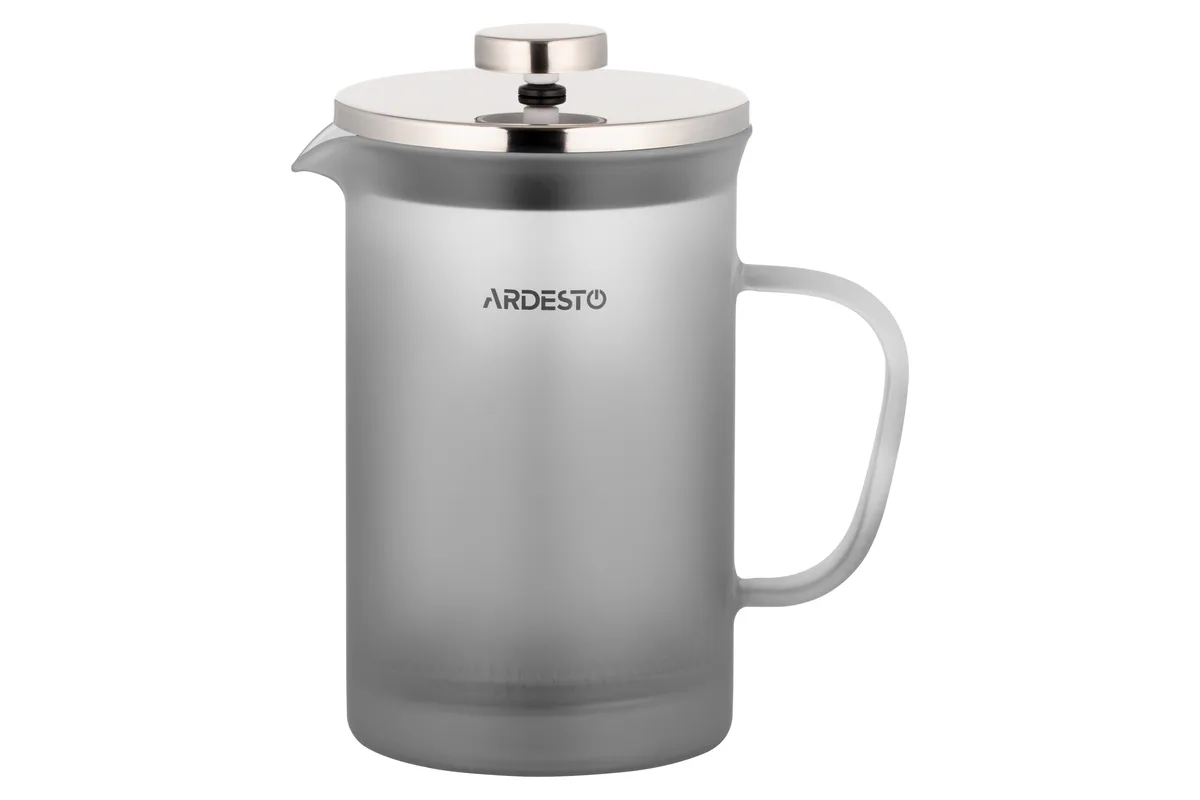 Френч-пресс ARDESTO Fresh Matte, 800 мл, боросиликатное стекло, пластик, серый