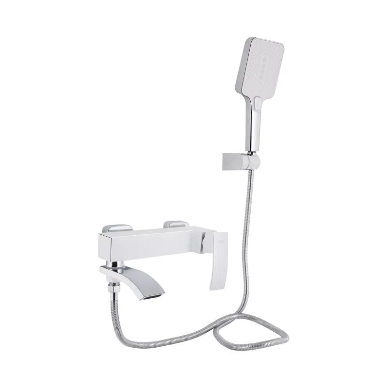 Змішувач для ванни Qtap QTSWA260CRW45569 поворотний латунь 290х290х120 мм хромовий білий