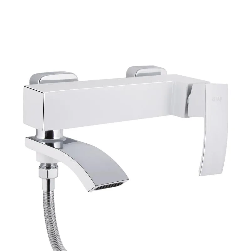 Смеситель для ванны Qtap QTSWA260CRW45569 поворотный латунь 290х290х120 мм хромовый белый