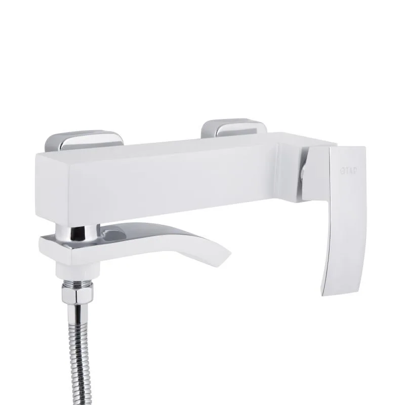 Смеситель для ванны Qtap QTSWA260CRW45569 поворотный латунь 290х290х120 мм хромовый белый