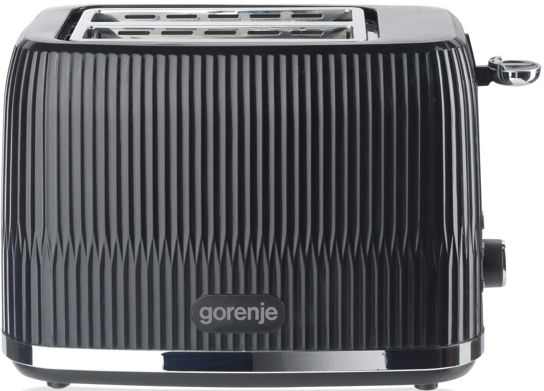 Тостер Gorenje, 850 Вт, пластиковий/металевий, чорного кольору.