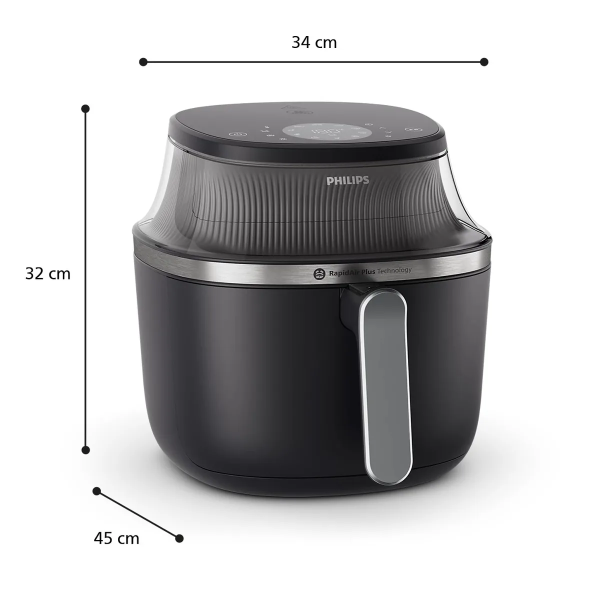 Мультипіч Philips Ovi XL Series 3000, 2000Вт, чаша-7.2л, сенсорне управл., 16 авто. програм, з віконцем, пластик, чорний