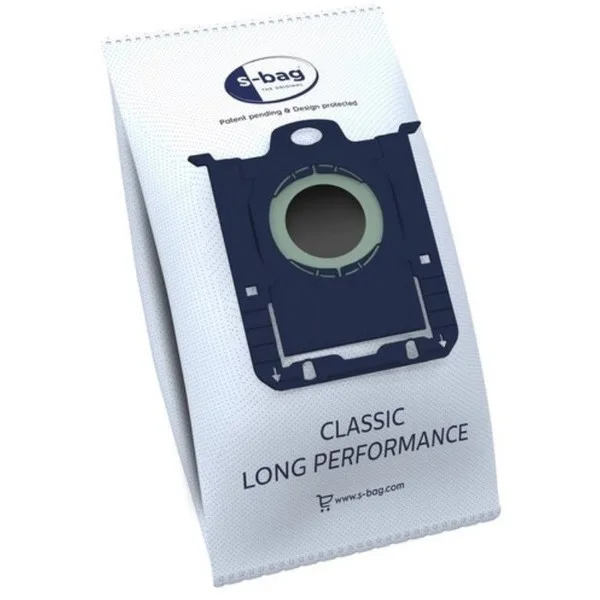 Мішки для пилососів Electrolux S-Bag Classic Long Performance, синтетичні, об'єм 3.5л, 12 штук, з ароматизатором.