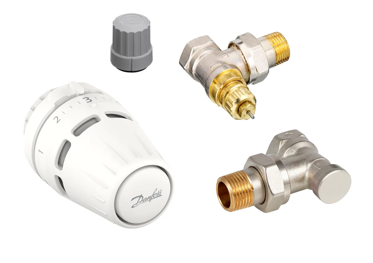 Комплект термостатичний Danfoss Regus RA + RA-FN + RLV-S бокове підкл, 1/2" кутовий