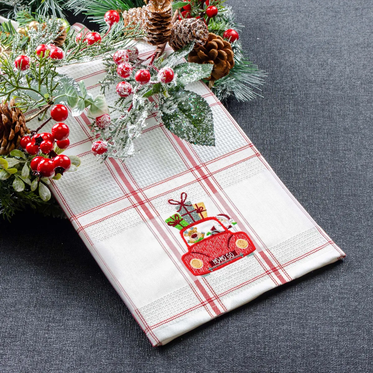 Рушник вафельний Home Line 100% бавовна 45х70 см червоний