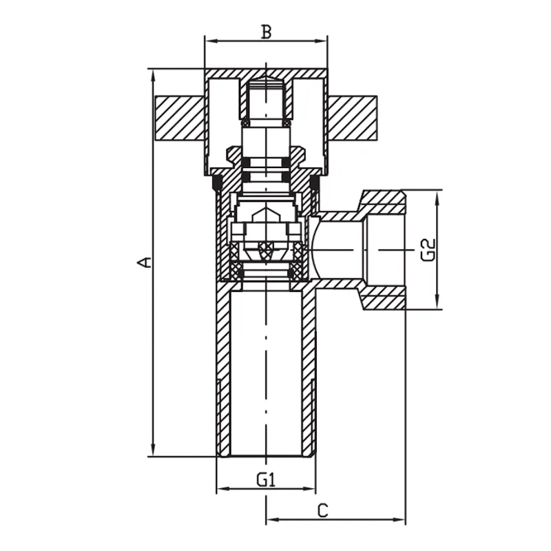 Кран Koer латунний 1/2x3/8 хромований сталевий